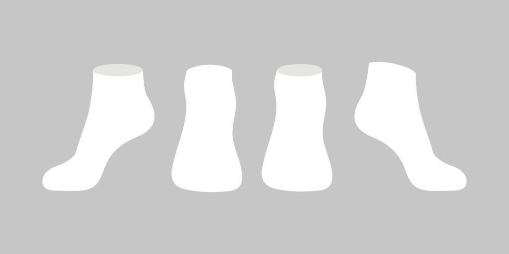 vector de diseño de estilo plano de maqueta de plantilla de calcetines blancos vectoriales
